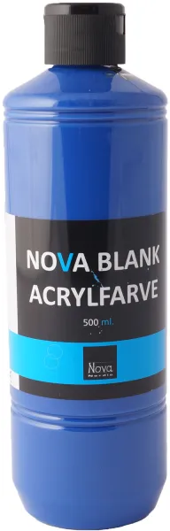 Nova akrylmaling blank 500 ml. Blå