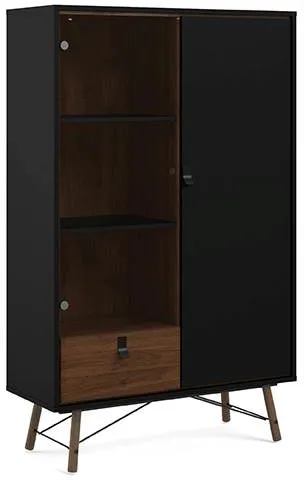 Tvilum Ry Vitrine 86008gmdj 1 låge + 1 glaslåge + 1 skuffe
